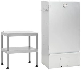 Defumador com mesa aço galvanizado