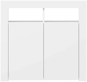 Aparador com luzes LED 80x35x75 cm branco