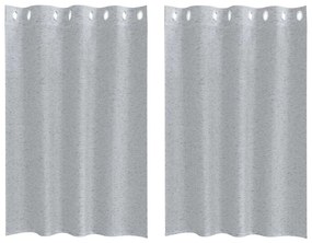 Cortinas 2 pcs Cinzento-escuro 140 x 140 cm Poliéster