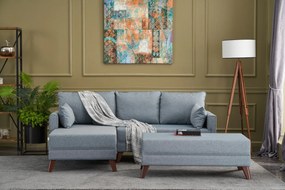 Sofá-Cama de Canto Bella – Azul – 205x85x140 cm