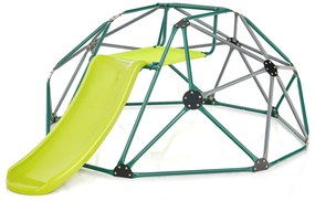 Conjunto de escalada e brinquedo com cúpula geométrica e escorregador para áreas externas - Laranja