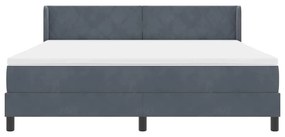 Cama Box Spring vidaXL com Colchão cinza escuro 180x200 cm Veludo