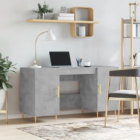 vidaXL Secretária 140x50x75 cm derivados de madeira cinza cimento