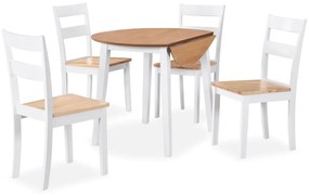 Conjunto de jantar 5 pcs MDF e seringueira branco