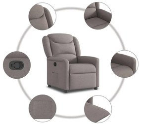 Poltrona reclinável tecido cinzento-acastanhado