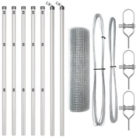 Cerca de Arame Soldado com 7 Postes 0.6x10 m Aço Galvanizado