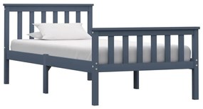 vidaXL Estrutura de cama 100x200 cm madeira pinho maciço cinzento
