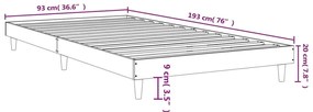 Estrutura de cama 90x190 cm derivados de madeira preto
