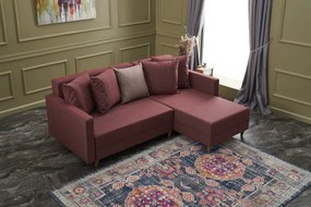 Sofá-Cama de Canto Aydam – Vermelho Claret – 215x80x150 cm
