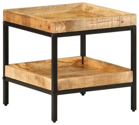 Mesa de Apoio 45x45x45 cm Madeira Sólida de Mangueira Rugosa