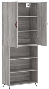 Armário alto 69,5x34x180 cm derivados de madeira sonoma cinza