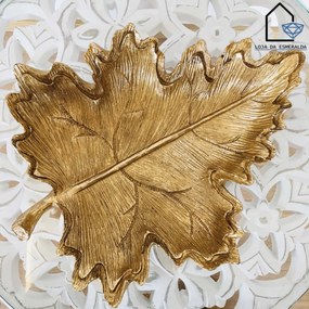 Folha Decorativa Dourada | 34 cm