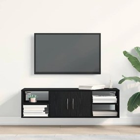 Prateleira montada na parede vidaXL Carvalho Preto 140x41x75 cm Madeir