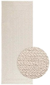 Tapete ZIZUR creme 80x200cm aspeto de juta interior e exterior