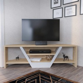 Móvel TV Sares – Branco Carvalho – 120x35x36,8 cm