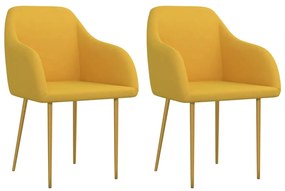 vidaXL Cadeiras de jantar 2 pcs veludo amarelo