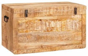 vidaXL Caixa de Armazenamento Castanho Madeira de manga maciça