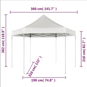 Tenda Pop-Up Hexagonal 4x3m - Cinzento