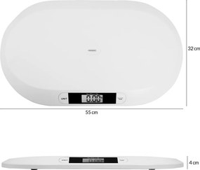 Balança para bebés até 20 kg 55 x 32 x 4 cm Branco
