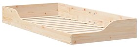 Estrutura de cama de chão Castanho 100 x 200 cm