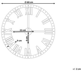 Relógio de parede dourado ø 60 cm COMPORTA Beliani