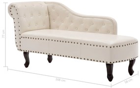 Chaise longue couro artificial branco nata