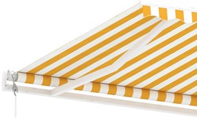 Toldo automático independente 500x300 cm amarelo e branco