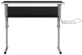 Secretária 110x53x(58-87) cm derivados madeira/aço preto/cinza