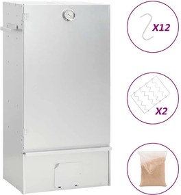 vidaXL Defumador BBQ c/ aparas madeira 44,5x29x83 cm aço galvanizado