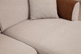 Sofá-cama de canto Aren – Bege e Canela – 150 x 260 cm