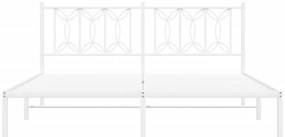 Estrutura de cama com cabeceira 183x213 cm metal branco
