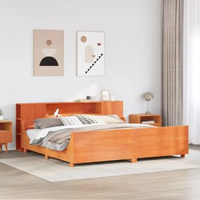 vidaXL Cama sem colchão 180x200 cm pinho maciço castanho-mel