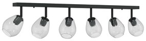 Luz de Teto com Abajur de Vidro Ajustável em Antracite E27