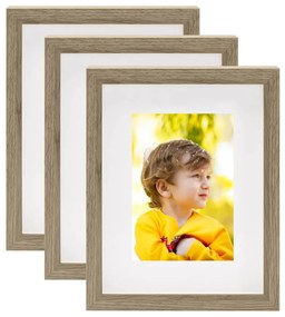 vidaXL Molduras 3D 3 pcs 20x25 cm para foto de 13x18 cm madeira escura