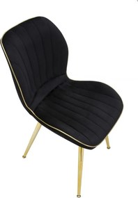 CONJUNTO DE 2 CADEIRAS 46X58X77 CM PRETO E DOURADO