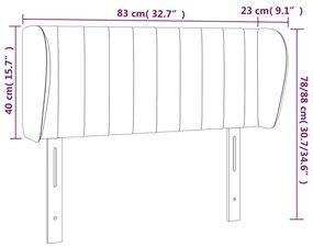 Cabeceira de cama c/ abas tecido 83x23x78/88 cm preto