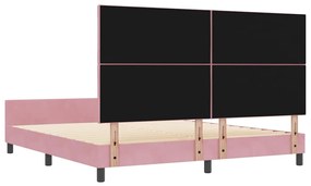 Cama vidaXL Rosa 180x200 cm Veludo