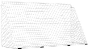 Baliza de futebol com rede 366x122x182 cm aço branco