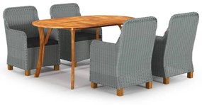 vidaXL 5 pcs conjunto de jantar para jardim cinzento-claro
