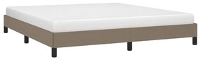 Cama sem colchão 160x200 cm tecido castanho-acinzentado