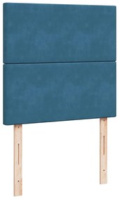 Estrutura cama otomana com colchões azul escuro 90x190cm veludo