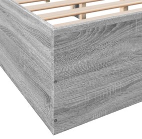 Estrutura de cama 160x200 cm derivados de madeira cinza sonoma