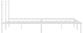 Estrutura de cama com cabeceira 200x200 cm metal branco