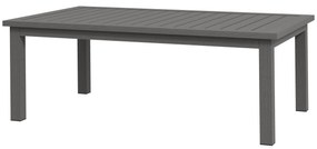 Outsunny Mesa de Centro Retangular com Ripas para Interior/Externo em Alumínio 100x60x37 cm Marrom | Aosom Portugal