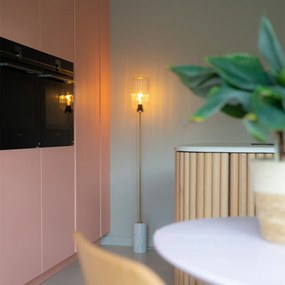 Candeeiro de pé Art Déco em latão com vidro transparente - Rid