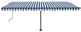 Toldo automático independente 500x350 cm azul e branco