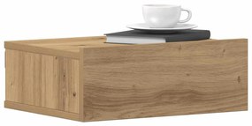 Mesa de cabeceira flutuante em carvalho artesanal 40x32x15 cm