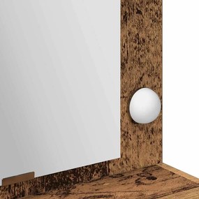 Mesa de Maquilhagem com Luzes LED - Madeira Vintage - 100x41x135 cm