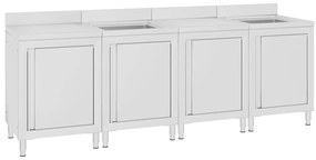 Armário c/ lava-louça cozinha comercial 240x60x96cm aço inoxid.