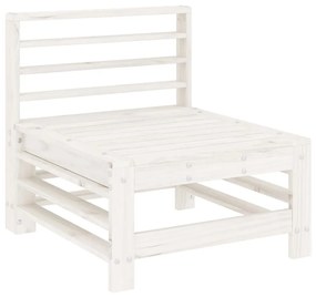 3 pcs conjunto lounge de jardim madeira de pinho maciça branco